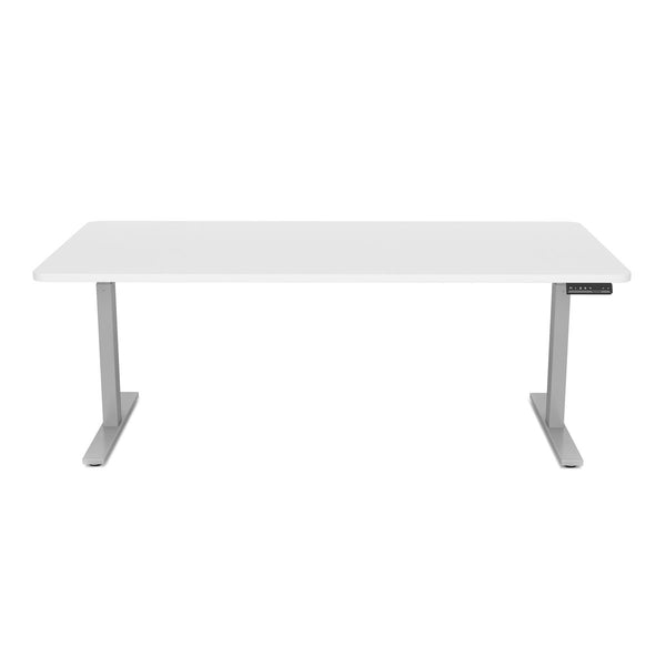 Bureau assis-debout électrique, blanc/gris, 180 x 90 cm