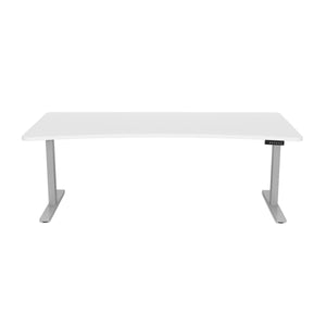 Bureau assis-debout électrique, blanc/gris, 200 x 92 cm