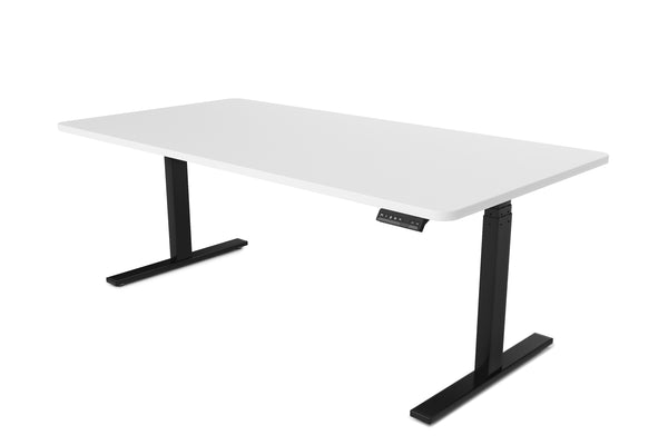 Electric standing desk, white/black, 180 x 90 cm