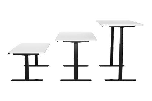 Electric standing desk, white/black, 180 x 90 cm