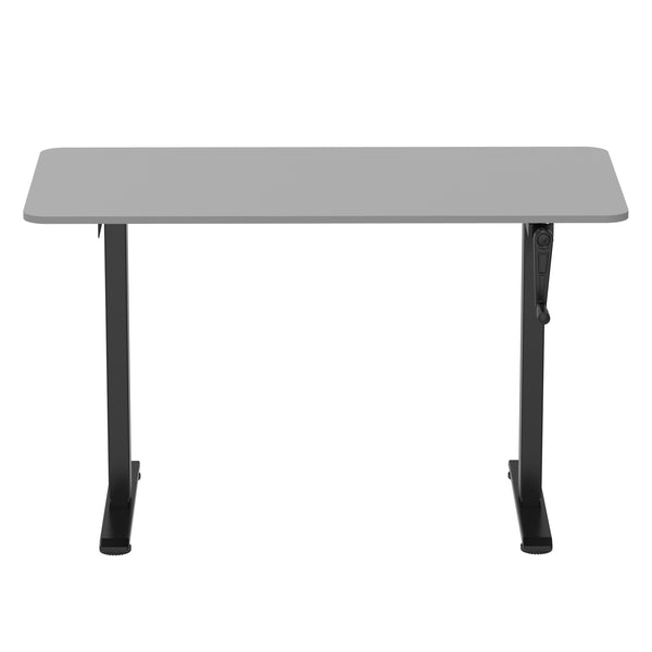 Manually height-adjustable standing desk, grey/black, 120 x 60 cm