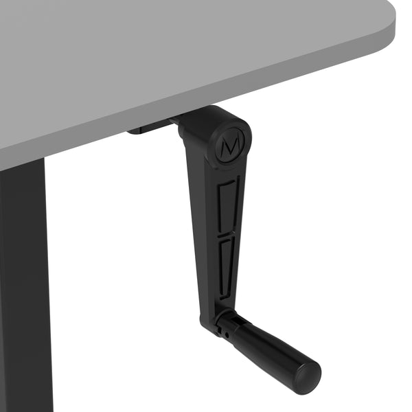Manually height-adjustable standing desk, grey/black, 120 x 60 cm