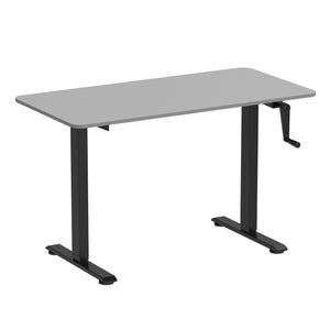 Manually height-adjustable standing desk, grey/black, 120 x 60 cm