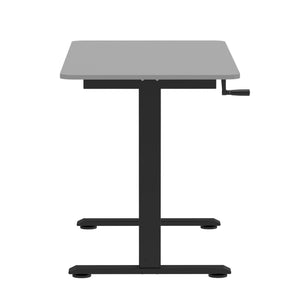 Manually height-adjustable standing desk, grey/black, 120 x 60 cm