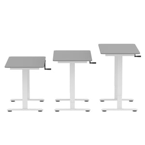 Scrivania regolabile in altezza manualmente, grigio/bianco, 120 x 60 cm