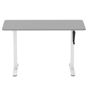 Scrivania regolabile in altezza manualmente, grigio/bianco, 120 x 60 cm