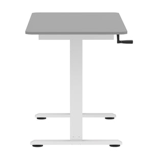 Scrivania regolabile in altezza manualmente, grigio/bianco, 120 x 60 cm