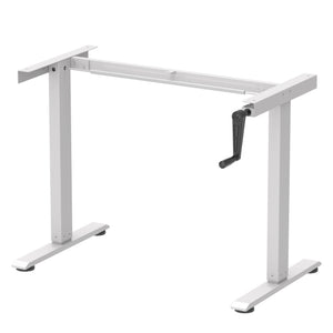 Scrivania regolabile in altezza manualmente, grigio/bianco, 120 x 60 cm