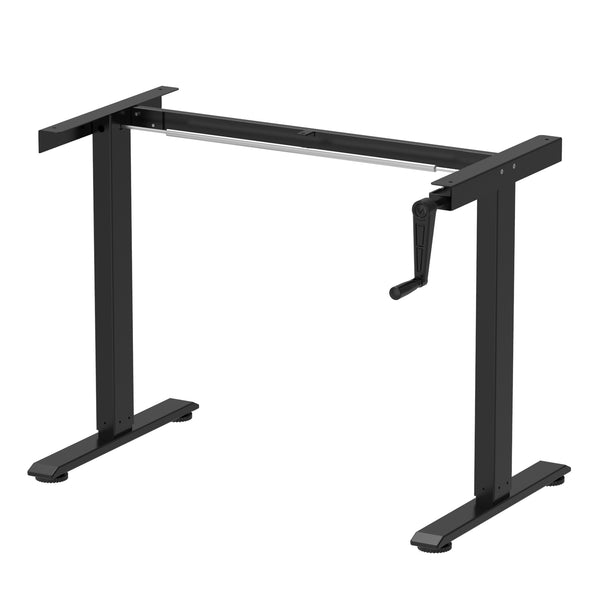 Scrivania regolabile in altezza manualmente, marrone chiaro/nero, 120 x 60 cm