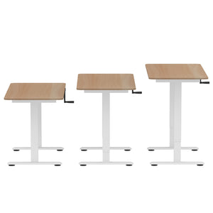 Scrivania in piedi regolabile manualmente in altezza marrone chiaro/bianco 120 x 60 cm