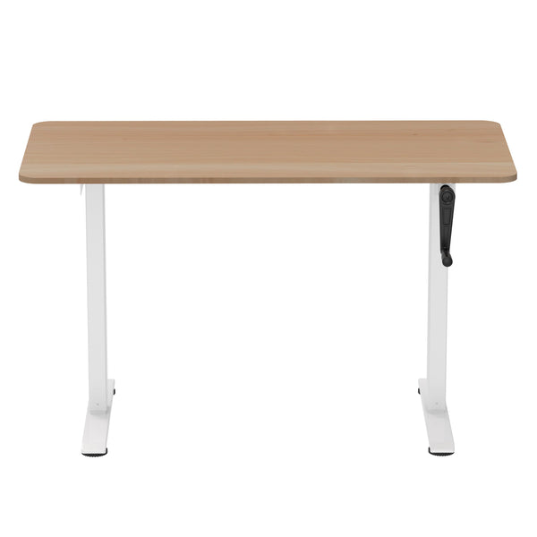 Scrivania in piedi regolabile manualmente in altezza marrone chiaro/bianco 120 x 60 cm