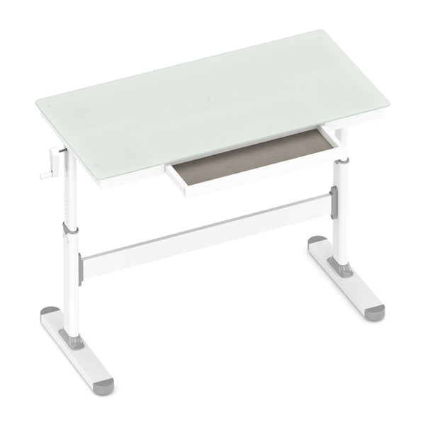 Schreibtisch manuell höhenverstellbar 120 x 60 cm weiss