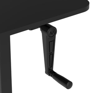 Scrivania regolabile in altezza manualmente, nera, 120 x 60 cm