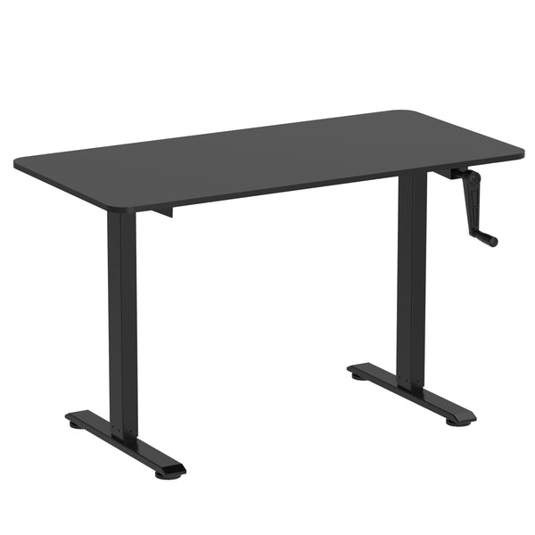Scrivania regolabile in altezza manualmente, nera, 120 x 60 cm