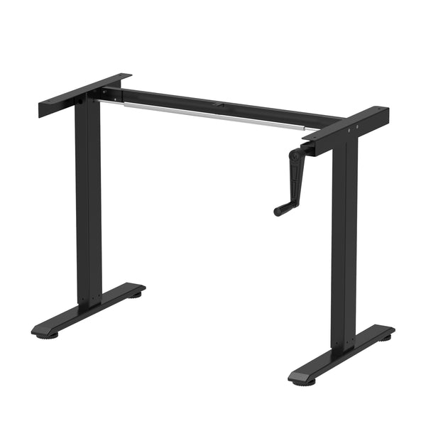 Scrivania regolabile in altezza manualmente, nera, 120 x 60 cm