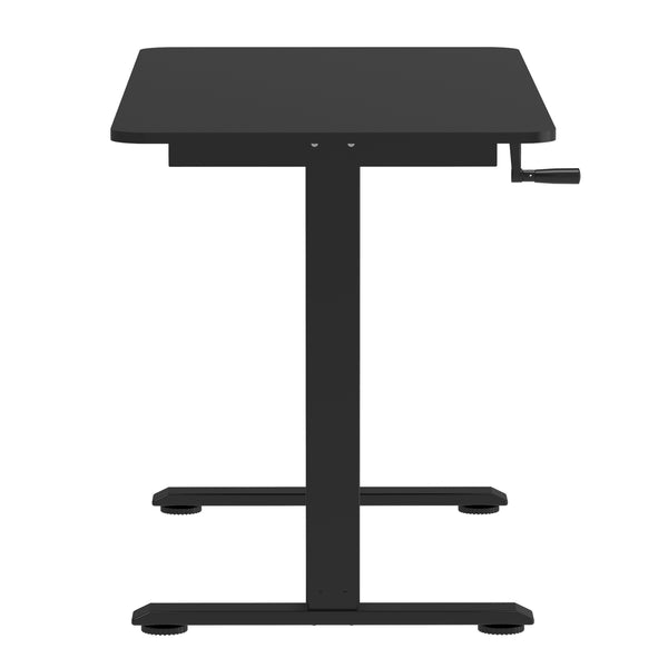 Scrivania regolabile in altezza manualmente, nera, 120 x 60 cm