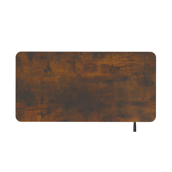 Scrivania regolabile in altezza manualmente, nera/vintage, 120 x 60 cm