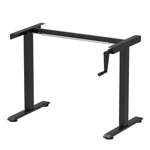 Scrivania regolabile in altezza manualmente, nera/vintage, 120 x 60 cm