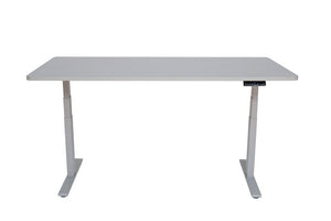 Bureau assis-debout électrique, gris, 160 x 80 cm