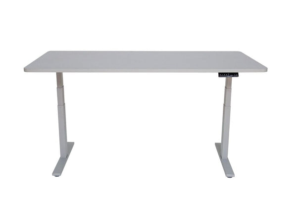 Bureau assis-debout électrique, gris, 160 x 80 cm