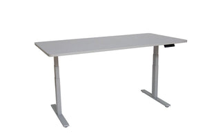 Bureau assis-debout électrique, gris, 160 x 80 cm
