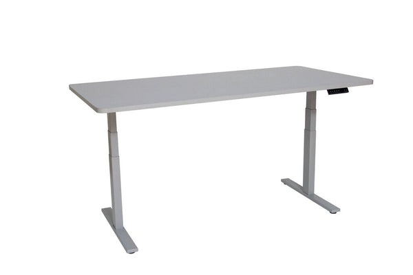 Bureau assis-debout électrique, gris, 160 x 80 cm