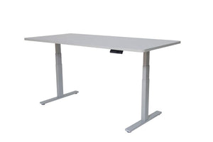 Bureau assis-debout électrique, gris, 160 x 80 cm