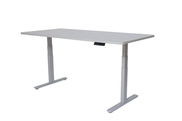 Bureau assis-debout électrique, gris, 160 x 80 cm