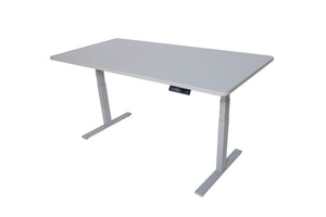 Bureau assis-debout électrique, gris, 160 x 80 cm