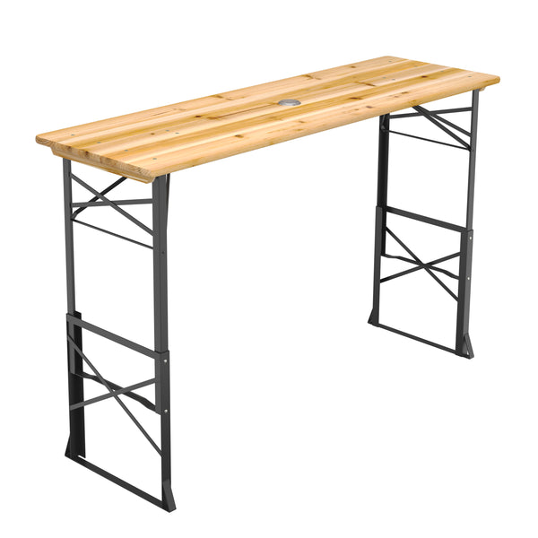 Stehtisch Biertisch Holz höhenverstellbar 169 x 50 x 75/105 cm