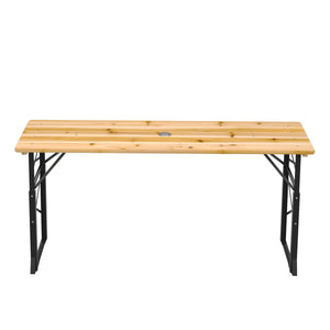 Stehtisch Biertisch Holz höhenverstellbar 169 x 50 x 75/105 cm