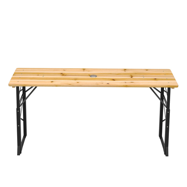 Stehtisch Biertisch Holz höhenverstellbar 169 x 50 x 75/105 cm