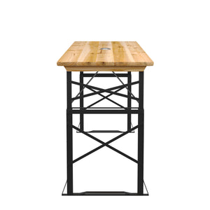 Stehtisch Biertisch Holz höhenverstellbar 169 x 50 x 75/105 cm