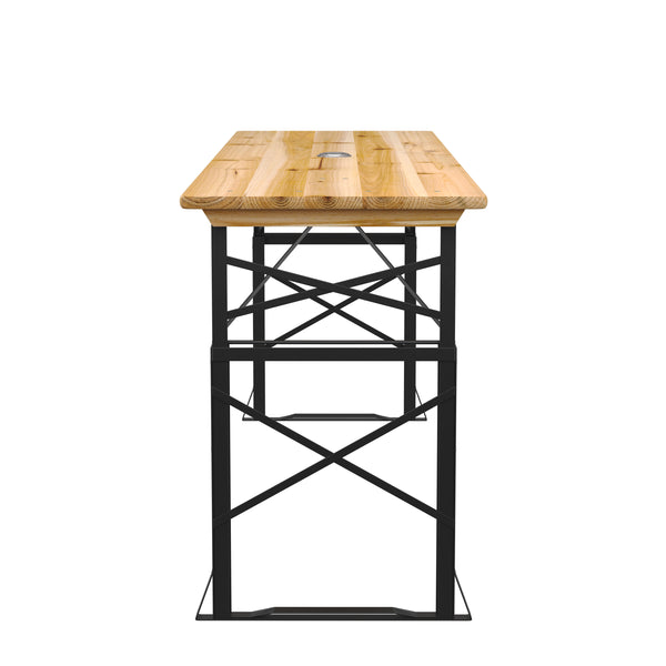 Stehtisch Biertisch Holz höhenverstellbar 169 x 50 x 75/105 cm