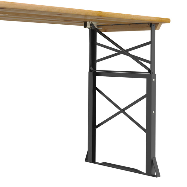 Stehtisch Biertisch Holz höhenverstellbar 169 x 50 x 75/105 cm
