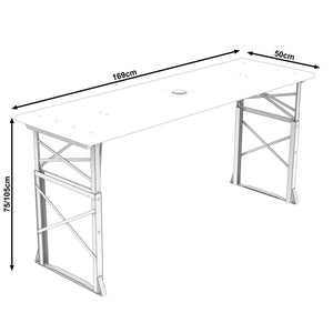 Stehtisch Biertisch Holz höhenverstellbar 169 x 50 x 75/105 cm