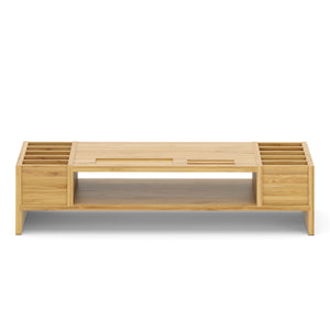 Monitorständer Bambus 65 x 28 x 15 cm natur