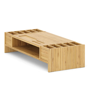 Monitorständer Bambus 65 x 28 x 15 cm natur
