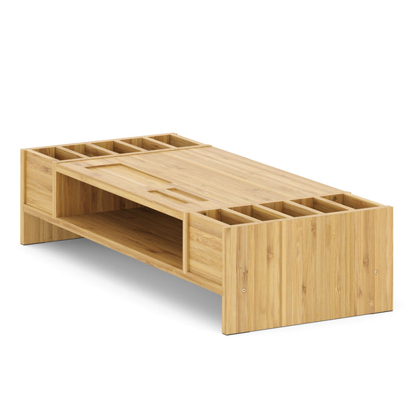 Monitorständer Bambus 65 x 28 x 15 cm natur