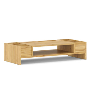 Monitorständer Bambus 65 x 28 x 15 cm natur