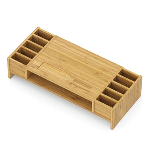 Monitorständer Bambus 65 x 28 x 15 cm natur