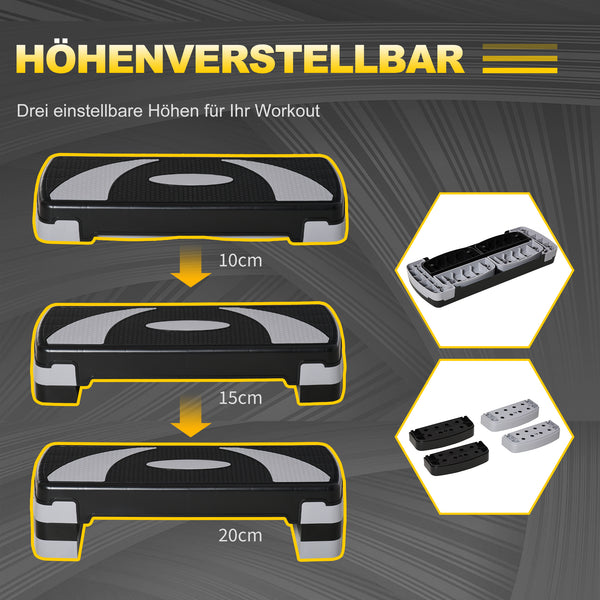 Steppbrett Aerobic-Stepper Höhenverstellbar mit 3 Stufen