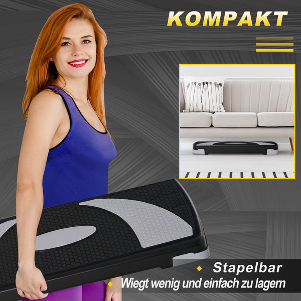 Steppbrett Aerobic-Stepper Höhenverstellbar mit 3 Stufen