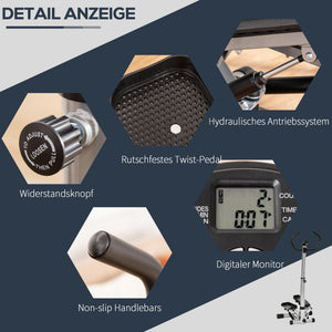 Stepper con manubrio, cyclette con schermo LCD