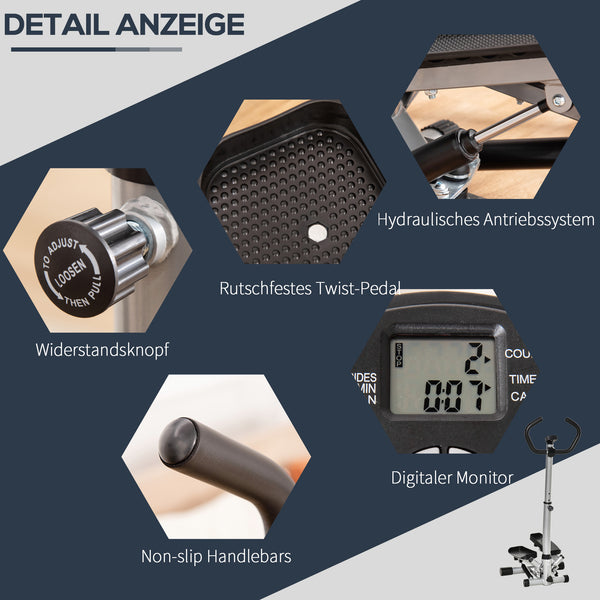 Stepper con manubrio, cyclette con schermo LCD