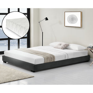 Kunstlederbett Solingen mit Kaltschaummatratze 180x200cm Schwarz