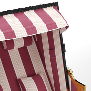 Strandkorb 2-Sitzer rot/weiss