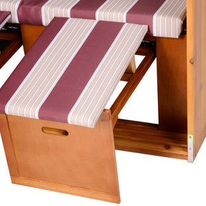Strandkorb Poly-Rattan Volllieger Ostsee Nordsee Rot