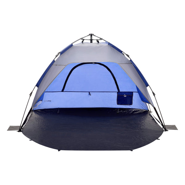 Abri de plage Mullsjö, tente de plage pliable bleue, 215 x 135 x 140 cm 