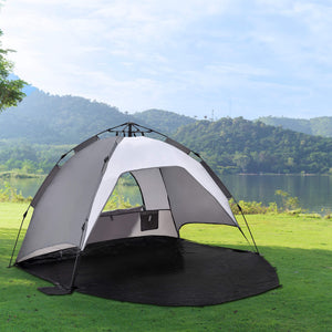 Beach Shelter Mullsjö Pop Up Beach Tent 215x135x140cm Gray
